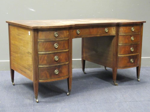Lot 382 - An Edwardian mahogany and inlaid desk...
