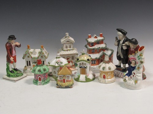 Lot 1 - A collection of Staffordshire pottery to...