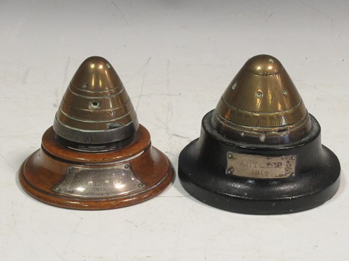 Lot 22 - Two World War One shell fuses, the bases with...