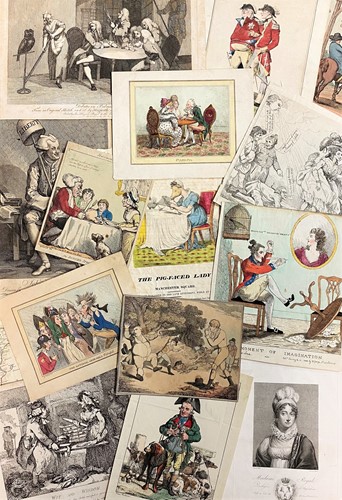 Lot 63 - Collection of loose satirical prints, by or...