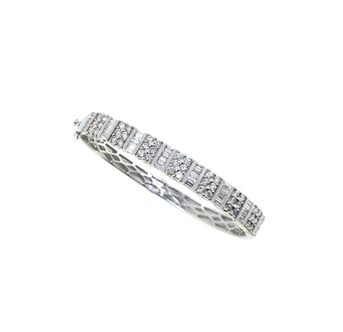 Lot 169 - A  modern half set diamond bangle