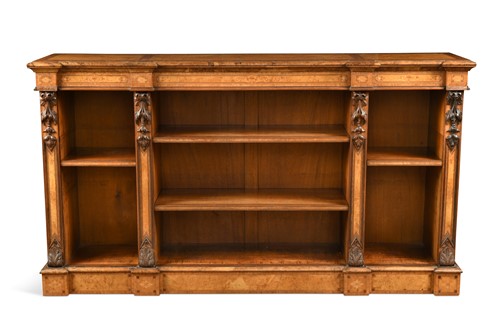 Lot 937 - A Victorian walnut, rosewood and maple open bookcase