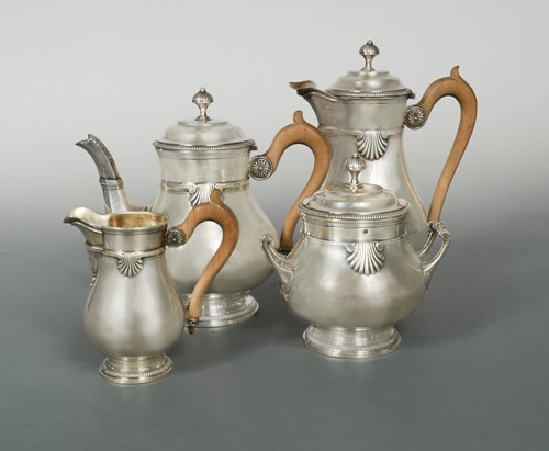 Lot 351 - A French metalwares silver four-piece tea and coffee set