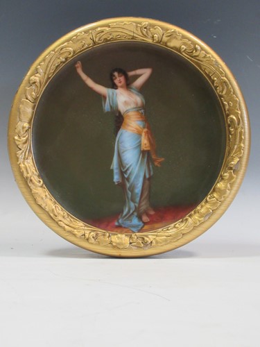 Lot 42 - Vienna plaque painted with a young lady in...
