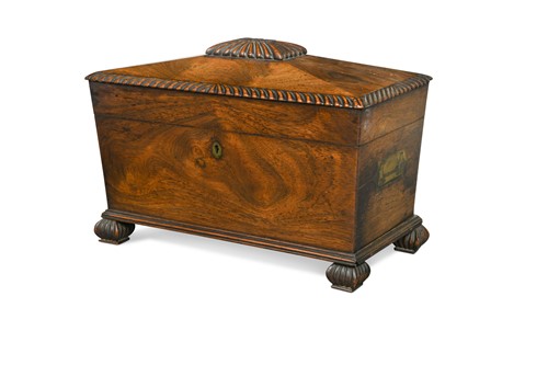 Lot 929 - An early Victorian rosewood sarcophagus tea caddy