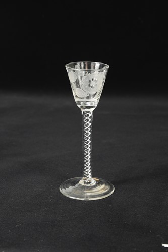 Lot 441 - A George II Jacobite wine glass, circa 1750