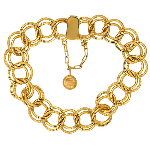 Lot 150 - A fancy circular double link bracelet