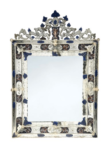 Lot 492 - A Venetian glass frame mirror