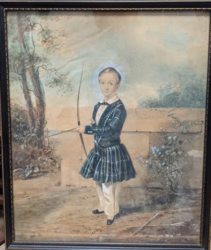 Lot 360 - An overpainted Edwardian photograph of two...