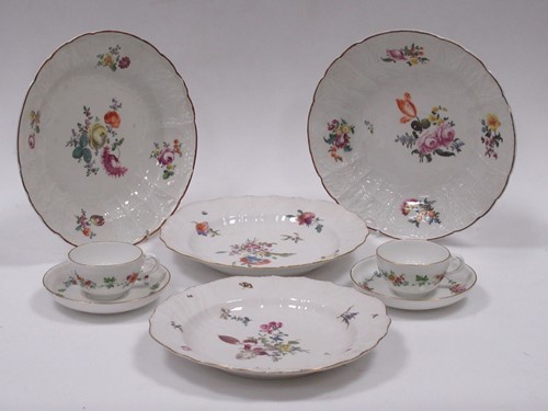 Lot 33 - Four 18th century Meissen plates and two...