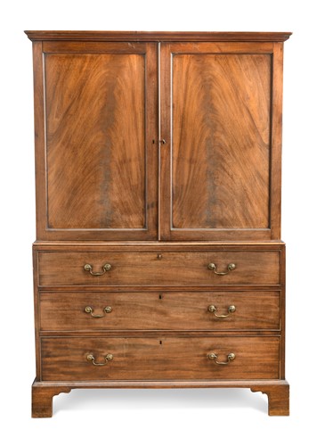 Lot 307 - A George III mahogany linen press