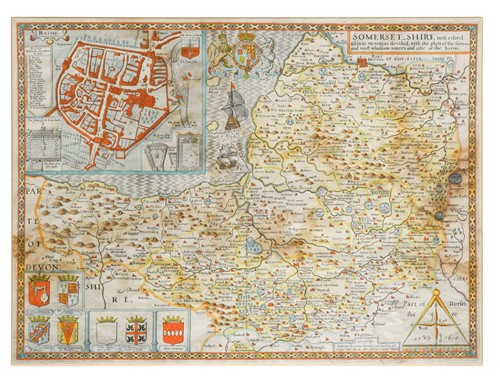 Lot 84 - John Speed, Somersetshire, hand coloured...