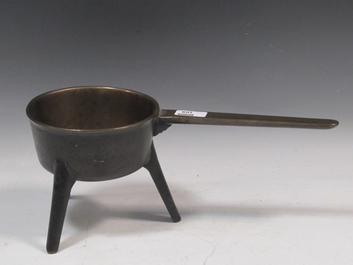 Lot 168 - Am 18th century bronze skillet, engraved with...