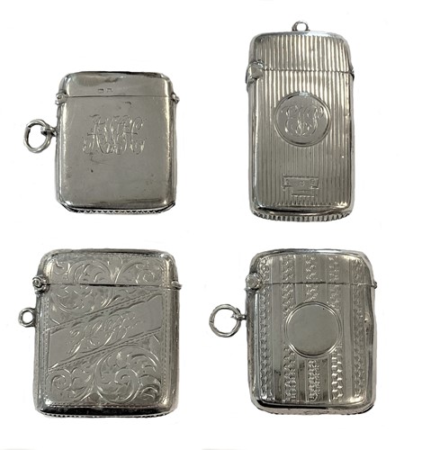 Lot 360 - A quartet of silver vesta cases