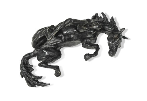 Lot 138 - Siobhán Bulfin (Irish, contemporary), Rolling Racehorse, bronze