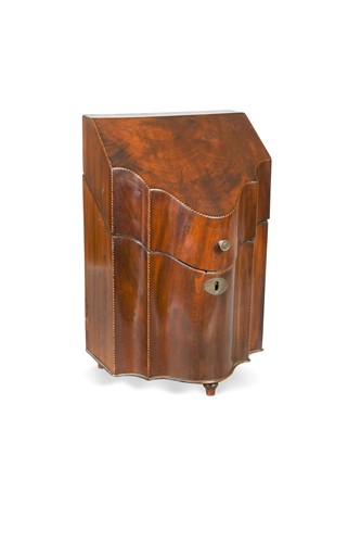 Lot 415 - A George III mahogany knife box