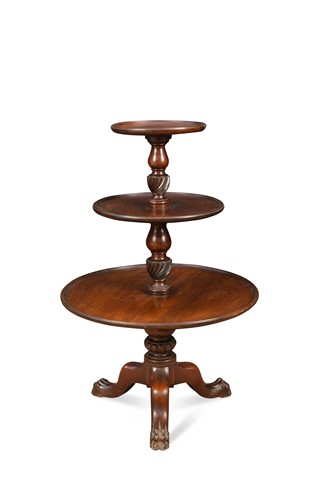 Lot 648 - A mahogany three tier dumb waiter, 19th century