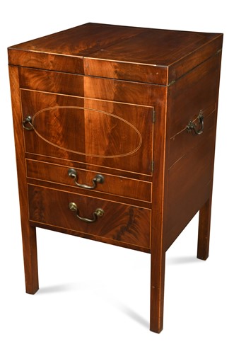 Lot 652 - George III inlaid mahogany washstand