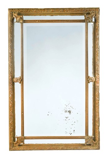 Lot 461 - A sectional gilt framed wall mirror, 19th century