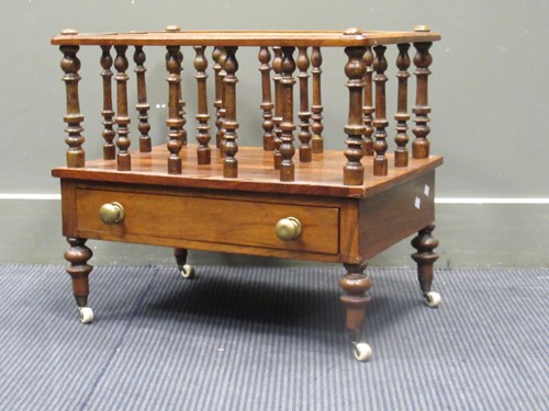 Lot 507 - A Victorian walnut canterbury, 49 x 56 x 42cm