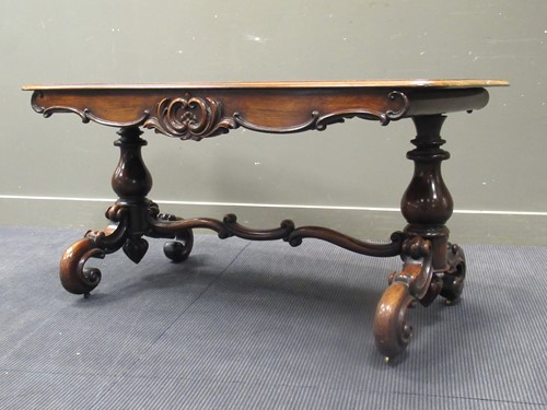 Lot 622 - An early Victorian rosewood table, the rounded...