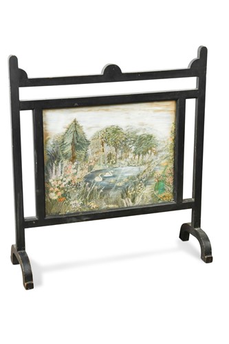 Lot 183 - In the manner of E. W. Godwin, an Aesthetic period ebonised fire screen