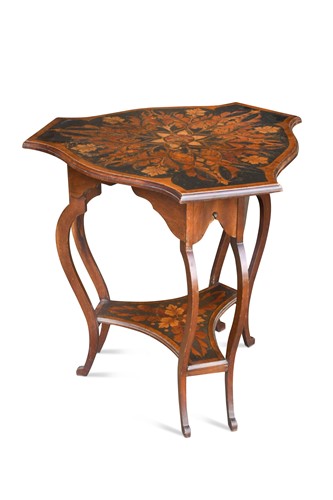Lot 182 - An Art Nouveau penwork occasional table