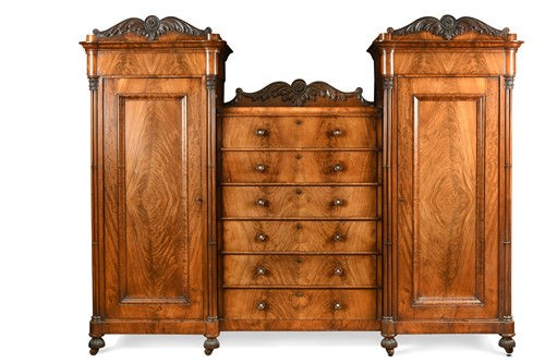 Lot 322 - A William IV mahogany wardrobe