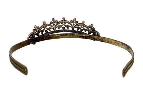 Lot 13 - A 19th century paste and imitation pearl tiara