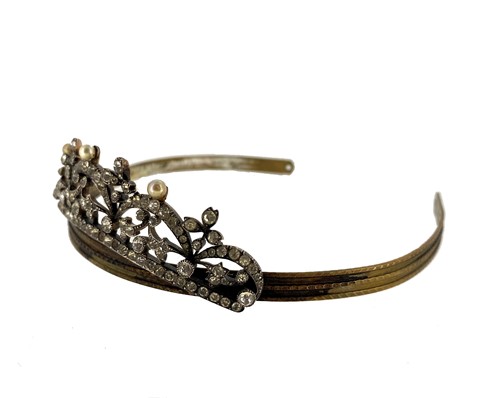 Lot 13 - A 19th century paste and imitation pearl tiara