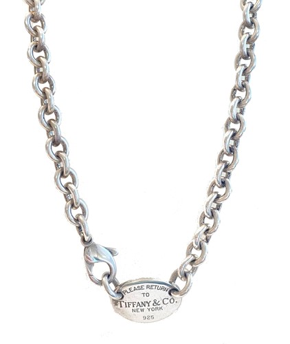 Lot 2 - Tiffany & Co. - An oval tag necklace