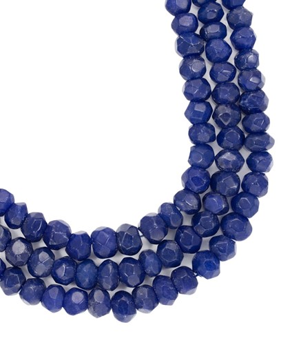 Lot 24 - A three row sapphire bead necklace