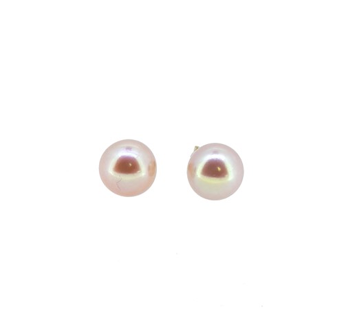 Lot 159 - A pair of freshwater cultured pearl ear studs