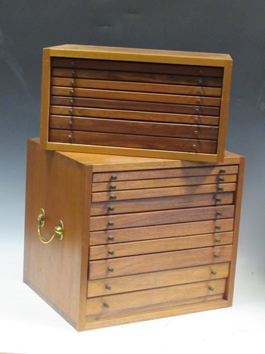 Lot 131 - Two mahogany slide trays, 35.5 x 40 x 32.5cm,...