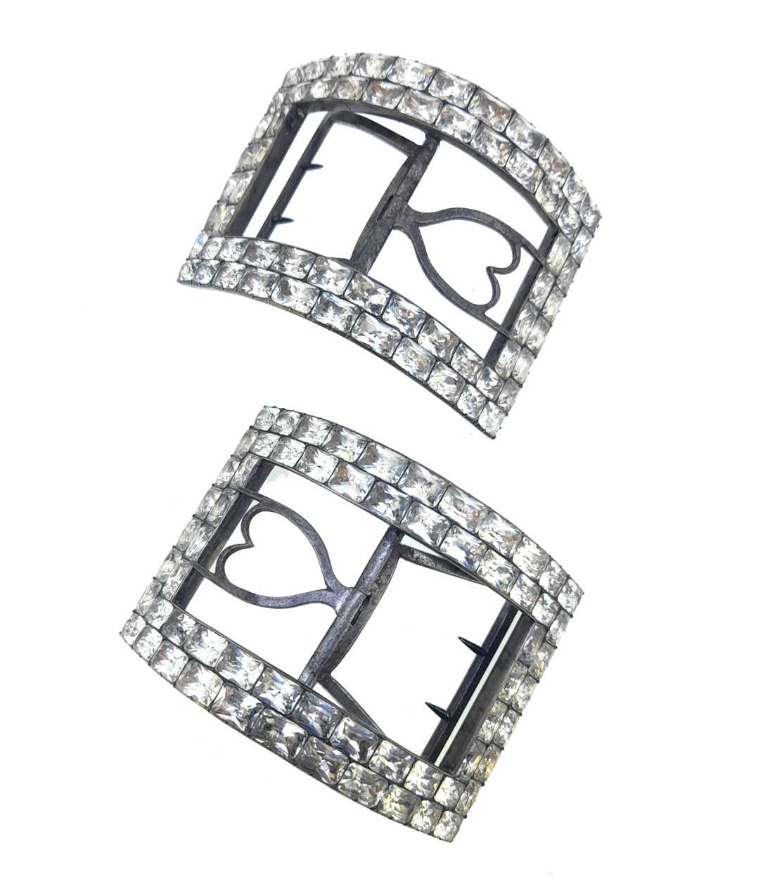 Lot 8 - A pair of Georgian steel and paste shoe buckles