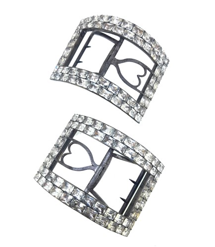 Lot 8 - A pair of Georgian steel and paste shoe buckles