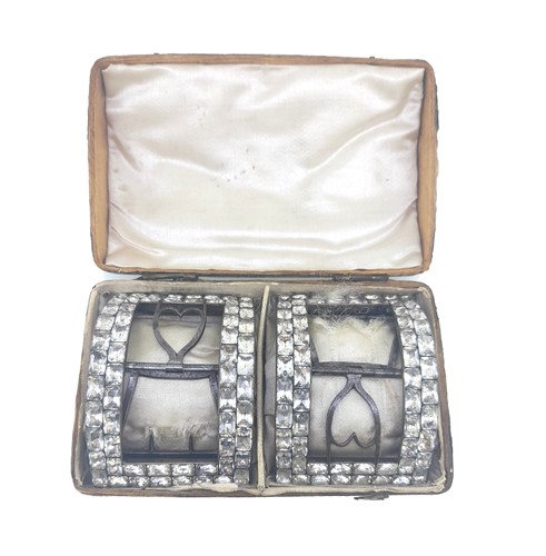 Lot 8 - A pair of Georgian steel and paste shoe buckles