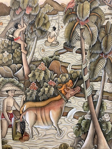 Lot 407 - 20th century Balinese School, farmers in the...