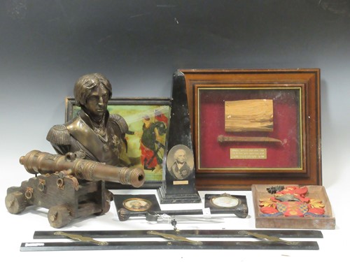 Lot 69 - Of Nelson interest, a framed deck spike and...