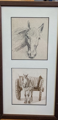 Lot 379 - A collection of seven studies of horses; to...