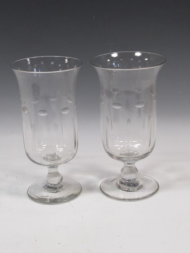 Lot 32 - A pair of glass celery vases, approx 22cm high