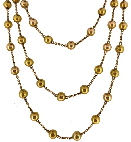 Lot 37 - A long ball chain necklace