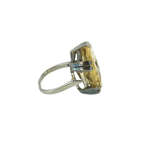 Lot 57 - A citrine intaglio ring