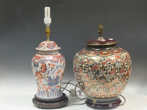 Lot 126 - A porcelain lamp with millefiori decoration,...