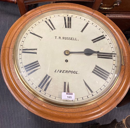 Lot 165 - A large circular wall clock, with Roman...