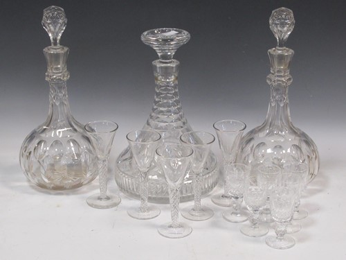 Lot 235 - Georgian style glasses with air twist stems...