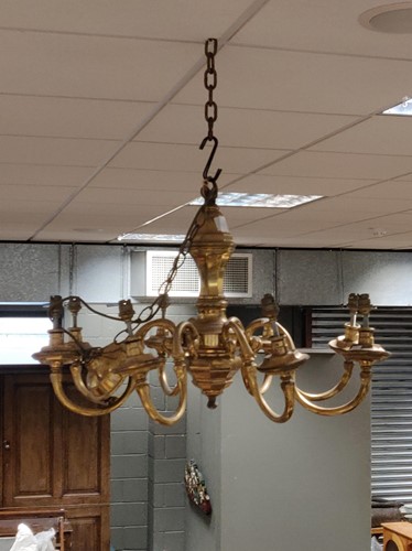 Lot 460 - An 8 branch brass electrolier 50 x 78cm