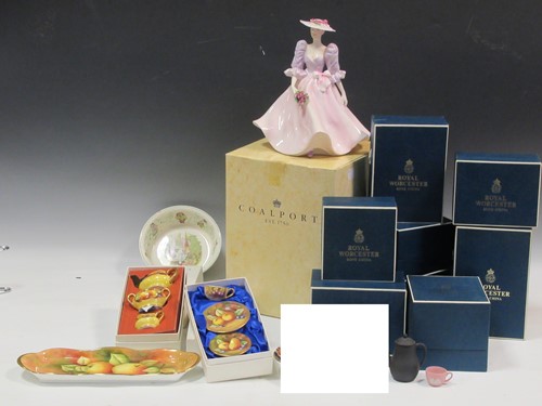 Lot 86 - A collection of boxed Coalport miniature fruit...