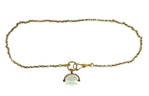 Lot 56 - A guard chain and fob