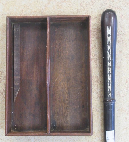 Lot 95A - An ebonised walking stick with mother of pearl...
